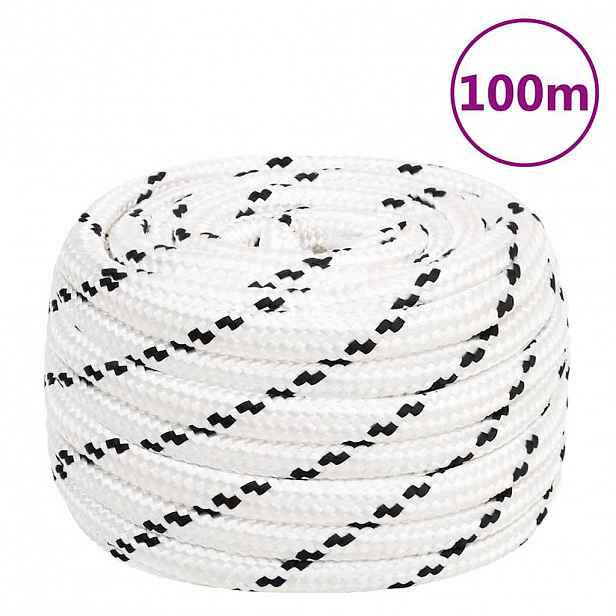 vidaXL Pracovní lano bílé 18 mm 100 m polyester