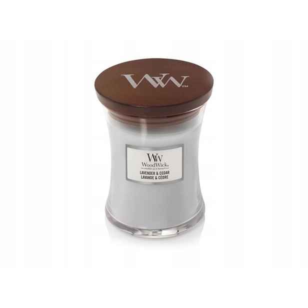 WoodWick střední svíčka Lavender & Cedar 275 g