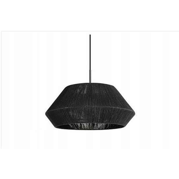 Závěsná přírodní ratanová lampa 50 cm (černá)