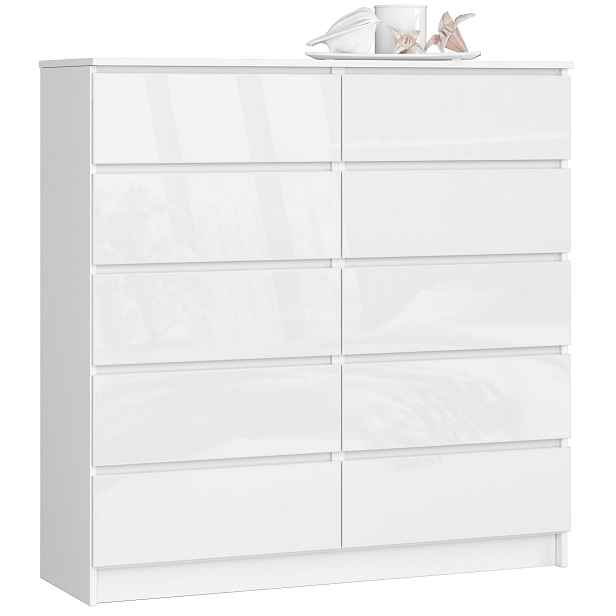 Ak furniture Komoda Kuba 120 cm bílá lesklá