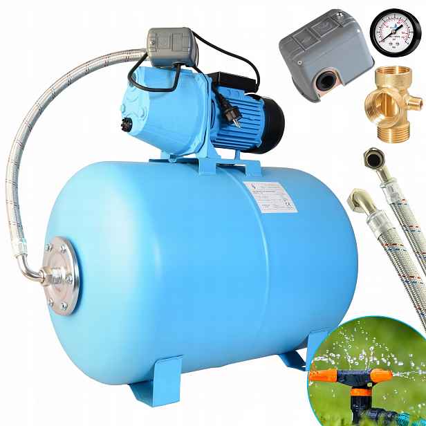 Hotová Sada Na Nádrži 100 L, Litinová Pumpa 500 W, 40 L/min Pro Zahradní Vodu