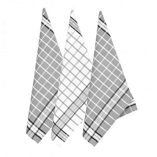Luxusní utěrky z egyptské bavlny Bistro GREY mix 50 x 70 cm 3 ks