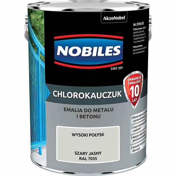 Nobiles Emalie na betonu a kov chlorkaučuk šedá světlá Ral 7035 5L