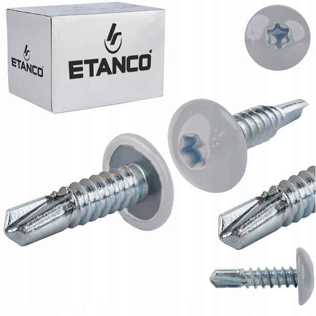 Šrouby do kovu Torx 3 mm 4,8 x 19 mm Ral 9006 500 ks Etanco GT3 Ph
