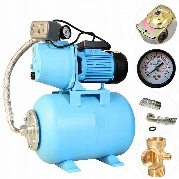 24 L Hydroforová Vodní Pumpa S Příslušenstvím 1100 W 60 L/min 5 Barů Sada