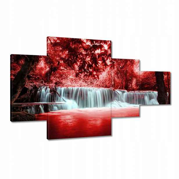 Obrazy 130x80 Červený vodopád Kaskáda