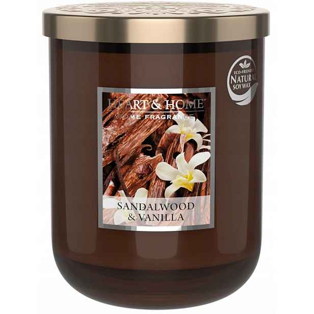 Velká Svíčka Heart & Home Sandalwood & Vanilla Sójová Vonná Svíčka