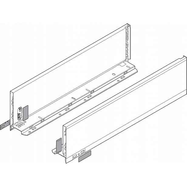 Blum 770K5502S Legrabox Pure, boky zásuvky vysoké „k“, NL=550 mm, ocelové,