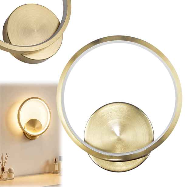 Nástěnná lampa Zlatá Moderní Ring pro Ložnice Led 4000K 10W