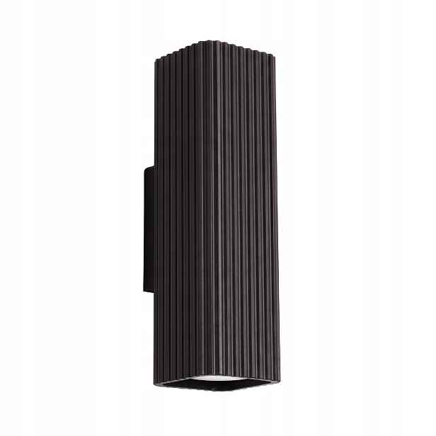 Sollux Lighting nástěnné svítidlo Rayo černé rýhované 2xGU10 10W nahoru a dolů IP20