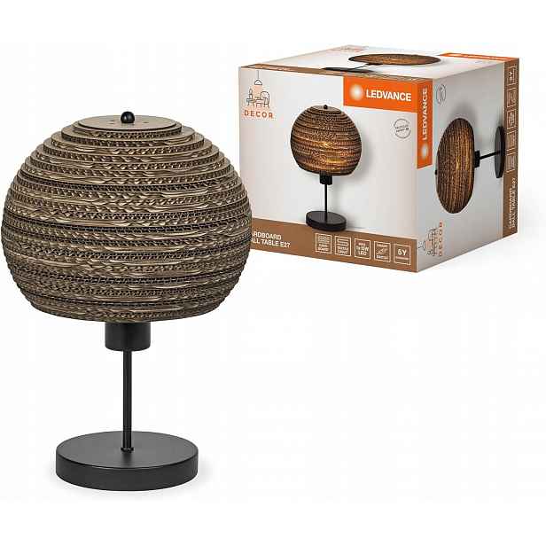 Stylová stolní lampička Ledvance Decor Cardboard Ball z vlnité lepenky