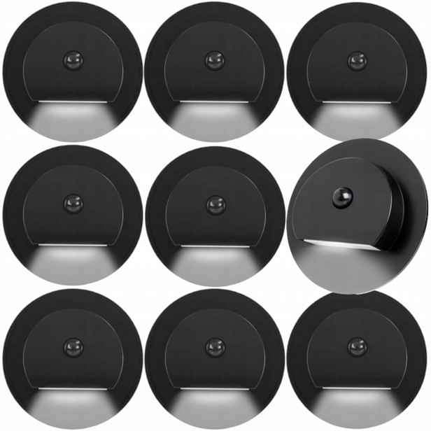 9X Led Schodišťová Lampa 230V Senzor Pohybu Soumraku Osvětlení Schodů