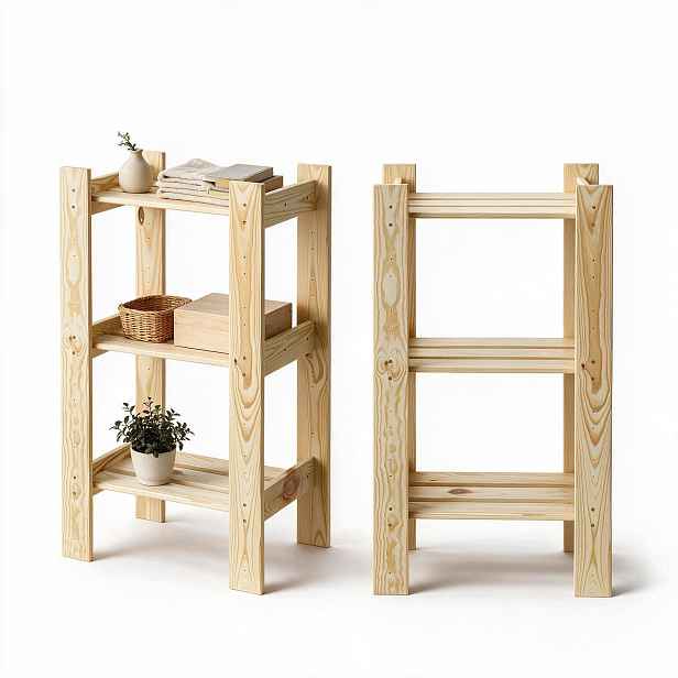 Borovicový regál na knihy 78,4x40x25,7 cm dřevěný Leo
