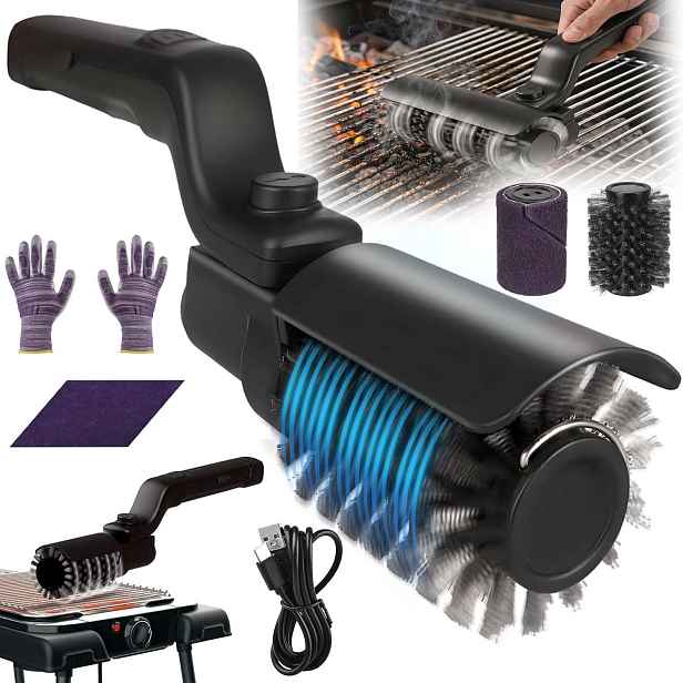 Elektrický Kartáč Na Gril, Nástroj Na Čištění Grilu S Vyměnitelnou Vložkou