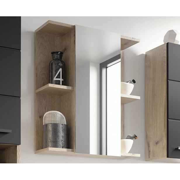 Koupelnová skříňka se zrcadlem Vista 60 cm, dub viking