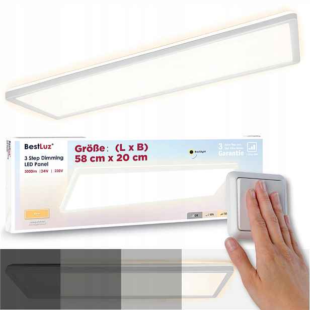 stropní svítidlo Led stropní svítidlo 24W 3000lm 4000K 58cm plochá, stmívatelná BestLuz