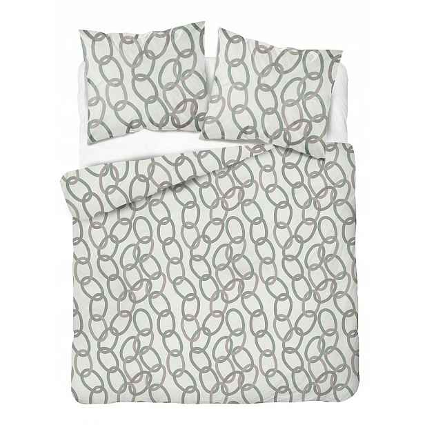 Povlečení Home Satin 160x200 krémové s béžovými mátovými řetízky