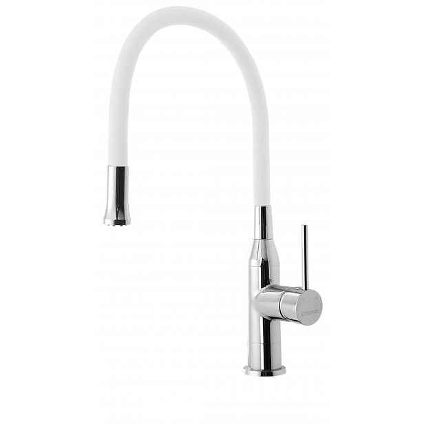Sapho Sili - Dřezová baterie s flexibilním ramenem, bílá/chrom SR481