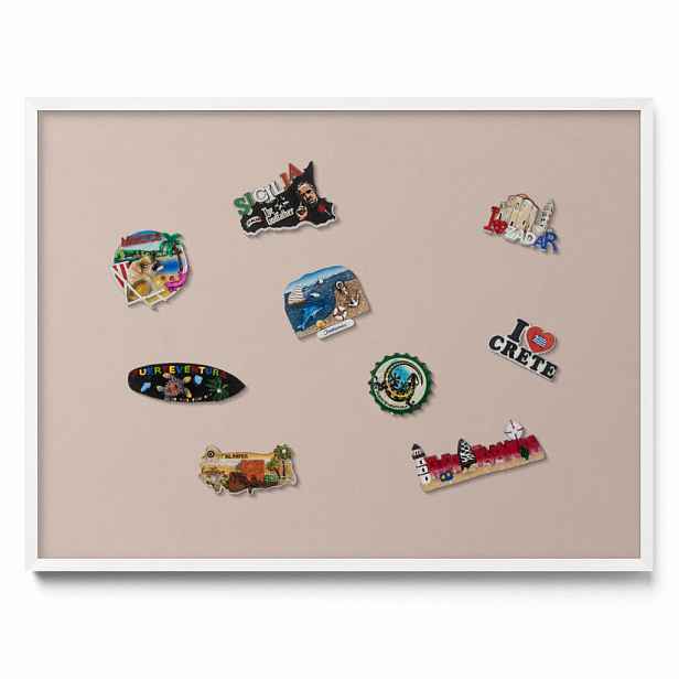 TULUP MAGNETICKÁ TABULE 80x60 cm bílý rám – Pudrově růžovo-béžová barva