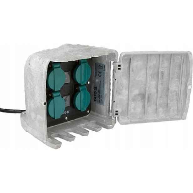 Yato zahradní zásuvka zapichovací kámen IP44 4x230V YT-81271