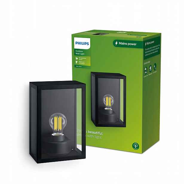 Zahradní Led lampa Fasádní nástěnné svítidlo Alzor E27 IP44 Lucerna Philips