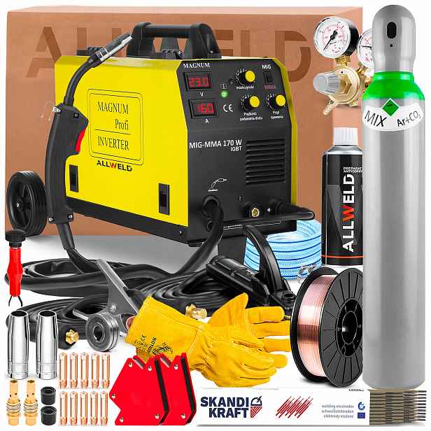 Poloautomatický Invertor Magnum Mig 170W Mma 230V 160A Svařování Flux