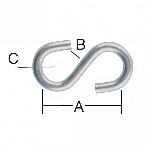 S-hák 23,5 x 4 x 3 mm zn 12 ks