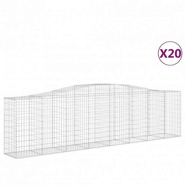 vidaXL Klenuté gabionové koše 20ks 400x50x100/120cm pozinkované železo