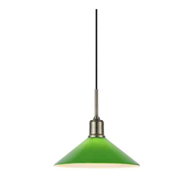 Závěsné svítidlo se skleněným stínidlem v zeleno-mosazné barvě ø 25 cm Vela – Markslöjd