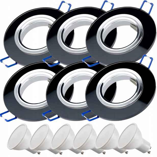 6 x Skleněné Stropní Svítidlo Zapuštěné Do Stropu Křišťál 3W Led Žárovky