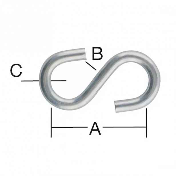 S-hák 23,5 x 4 x 3 mm zn 2 ks