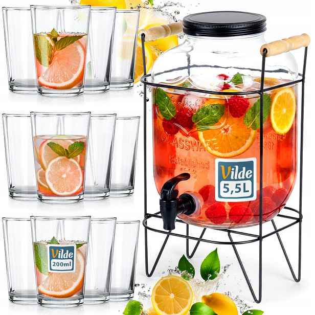 Sklenice Nápoje sklenice distributor skla kohoutkem stojan sklenice 5,5L