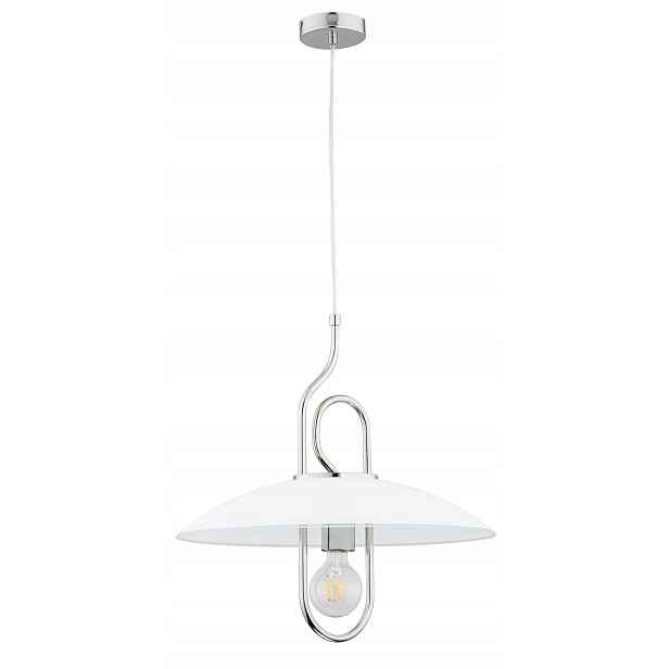 Závěsná lampa Alfa Chee 1xE27 60W chrom/bílá, nastavitelná výška