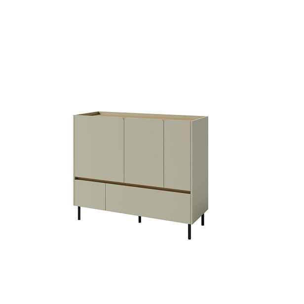 MASSENO KOMODA MURO, 120/105/40 cm s 2 zásuvkami a 3 dvířky, světle zelená
