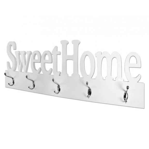 Nástěnný věšákový panel Sweet Home, bílý