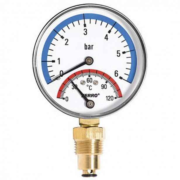 Novaservis - Termomanometr 1/2" radiální, 0-6 bar TM80R
