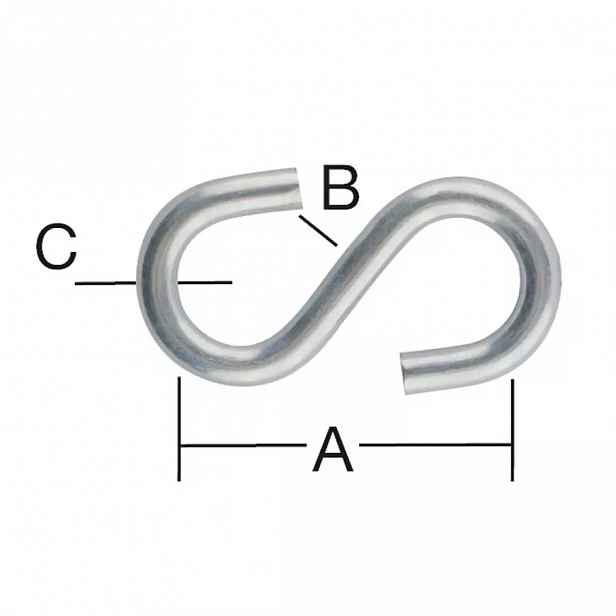 S-hák 32 x 5,5 x 4 mm zn 12 ks