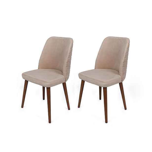 Sada jídelních židlí Tutku Cream and Walnut, 2 ks
