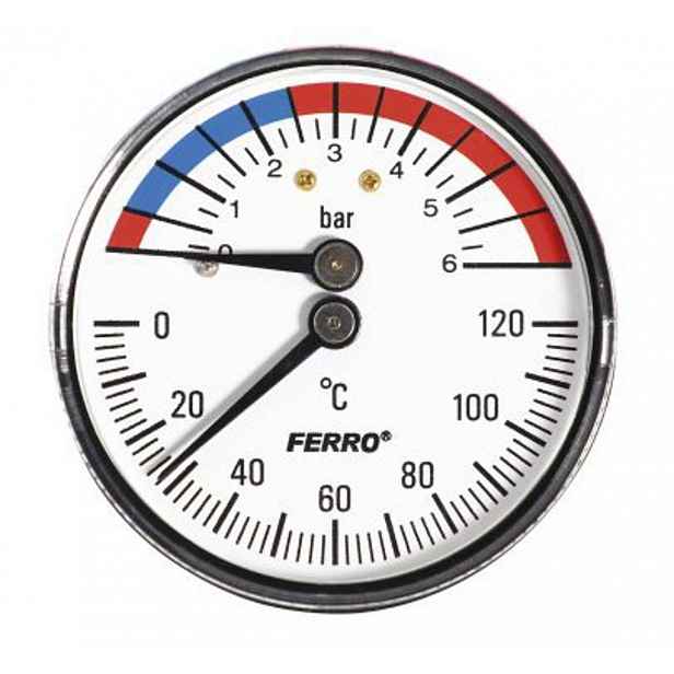 Novaservis - Termomanometr 1/2" axiální, 0-6 bar TM63A