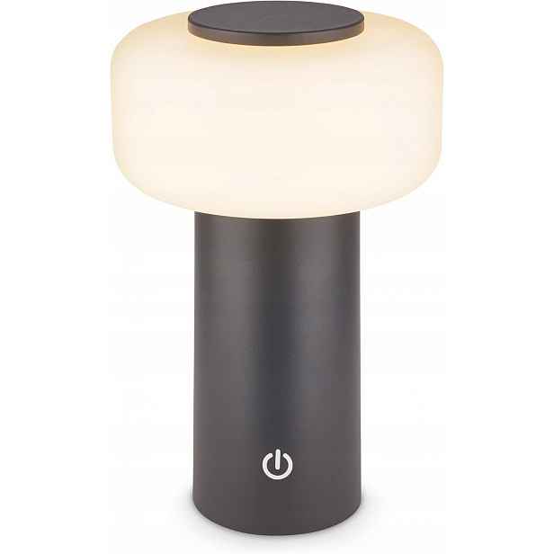 Stolní Led Lampa Bezdrátová Stmívatelná IP44 Dotyková Antracit