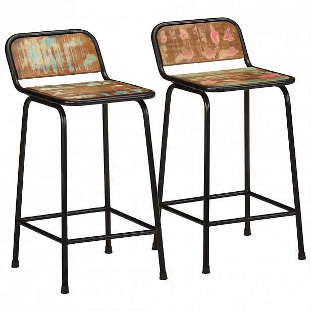 vidaXL Barové stoličky 2 ks 46x35,5x80 cm Rekultivované masivní dřevo