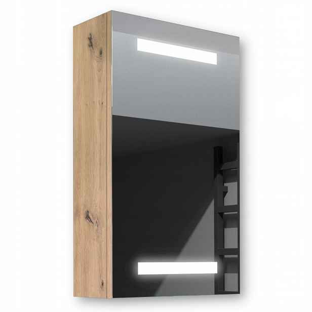 Dřevěná skříňka 40x70 Led zrcadlo Ares Artisan