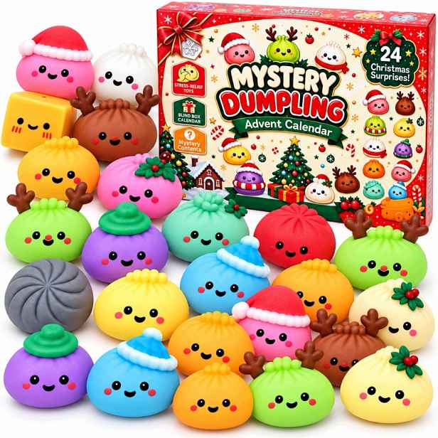 Dumplingy mačkací hračky 3D adventní kalendář 24 překvapení pro každý den