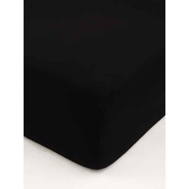 MKLuzkoviny.cz Jersey prostěradlo s elastanem Deluxe 160 × 200 cm – černé
