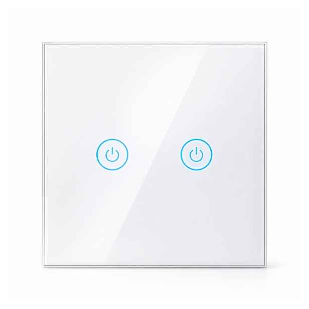Nástěnný přepínač Wi-Fi 2-gang, Inteligentní kompatibilní s Tuya LogiLink