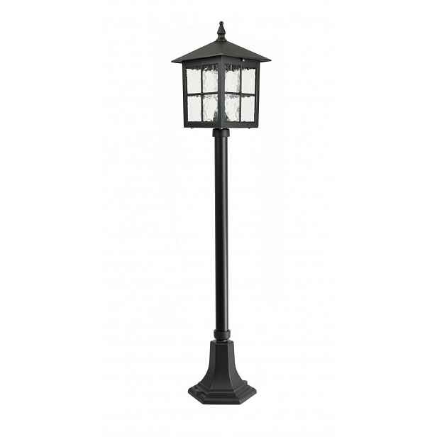 Venkovní stojací lampa klasická 106 cm černá dekorativní sklo Su-ma