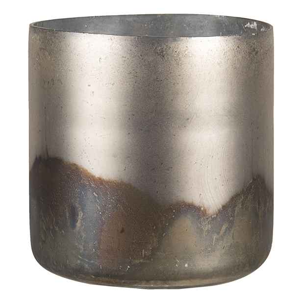 Zlato hnědý skleněný svícen Glazur M - Ø 10*11 cm Clayre & Eef