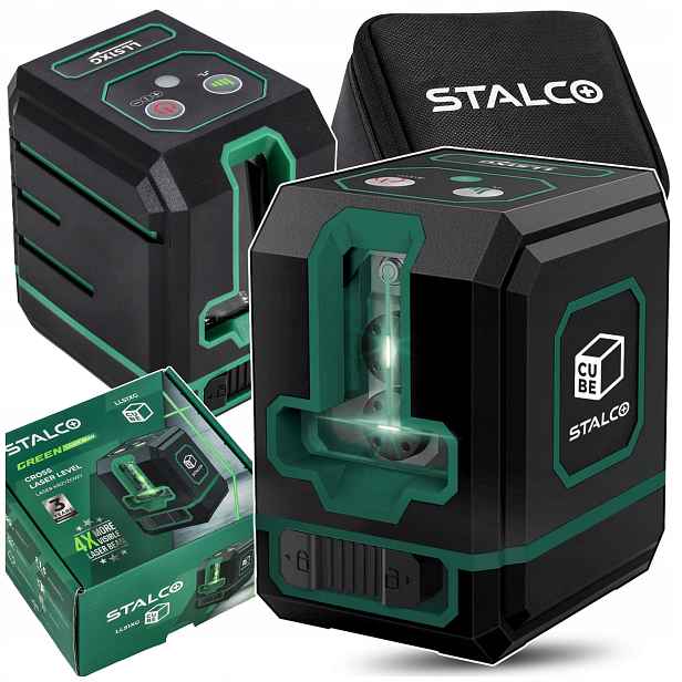 Laserová Vodováha Samonivelační Křížový Laser 3D Zelená LLS1XG Stalco