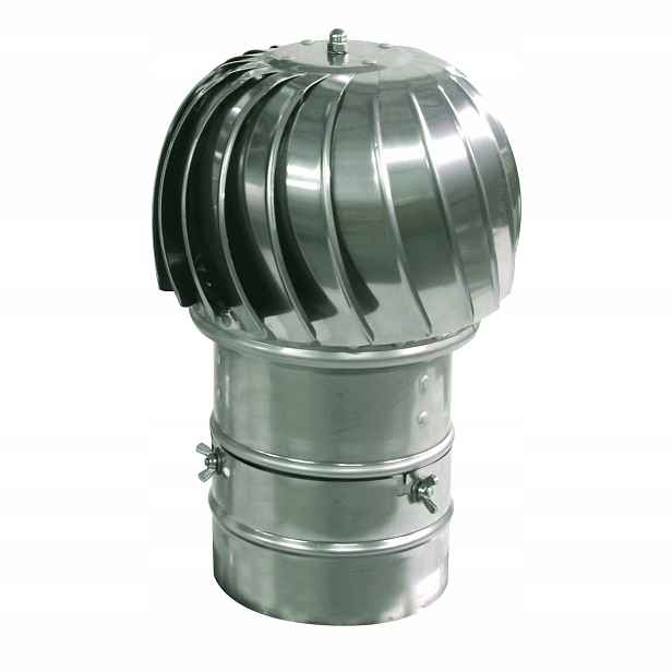 Hasič o průměru 100 mm, otočný nástavec na komín Turboflex Max, otevíratelný