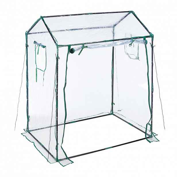 Relaxdays SKLENÍK Transparentní tmavě zelený fóliový PVC 152x132x92 cm